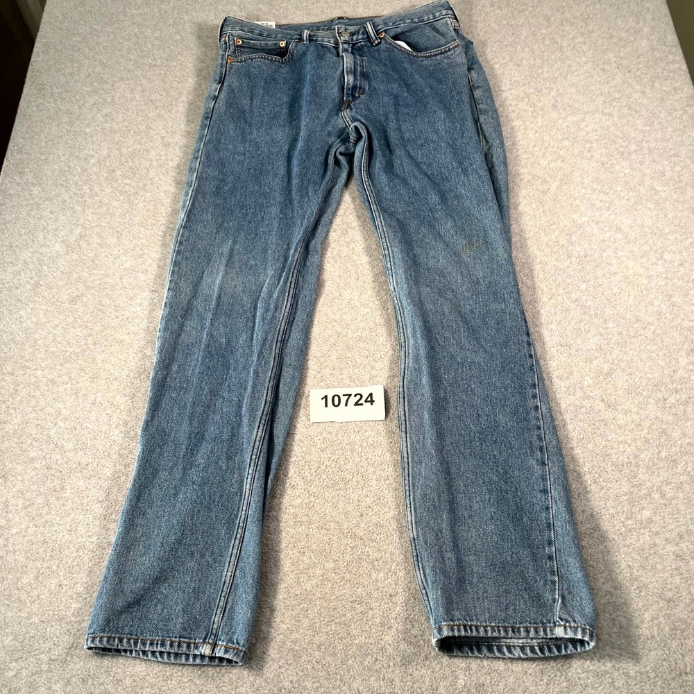 Levi's 505 Regular Fit Jeans Mens 36x36 Blue Denim Cotton Straight‎ Leg Casual